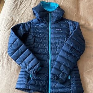 Patagonia women’s down sweater hoody.